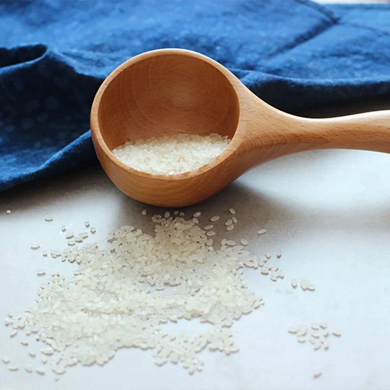 

Japanese-style Wood Scoop Short Handle Rice Scoop Kitchen Water Scoop Wooden Spoon Bath Sauna Wooden Bucket Spoon