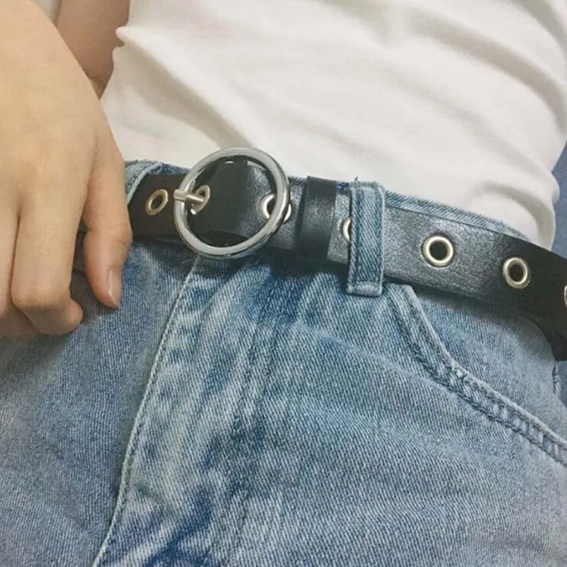 

Модные женские ремни с большим отверстием из искусственной кожи с металлической пряжкой на поясе