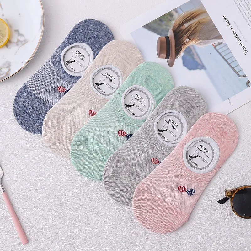 2020 новые женские носки с сердечками хлопковые летние дышащие модные 5 пар/лот |