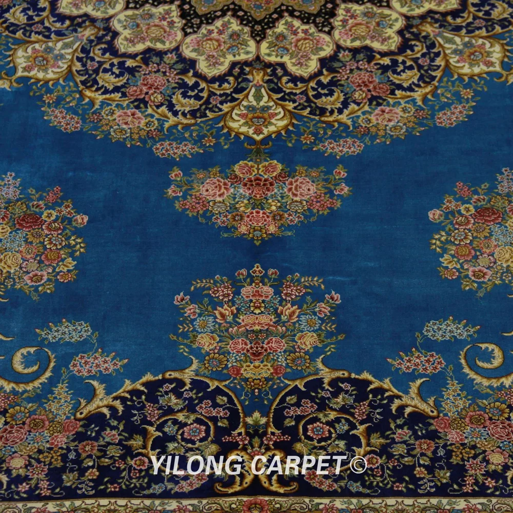YILONG 9'x12' классические украшения для дома и офиса персидский ручной узлом восточные шелковые ковры(ZQG345A