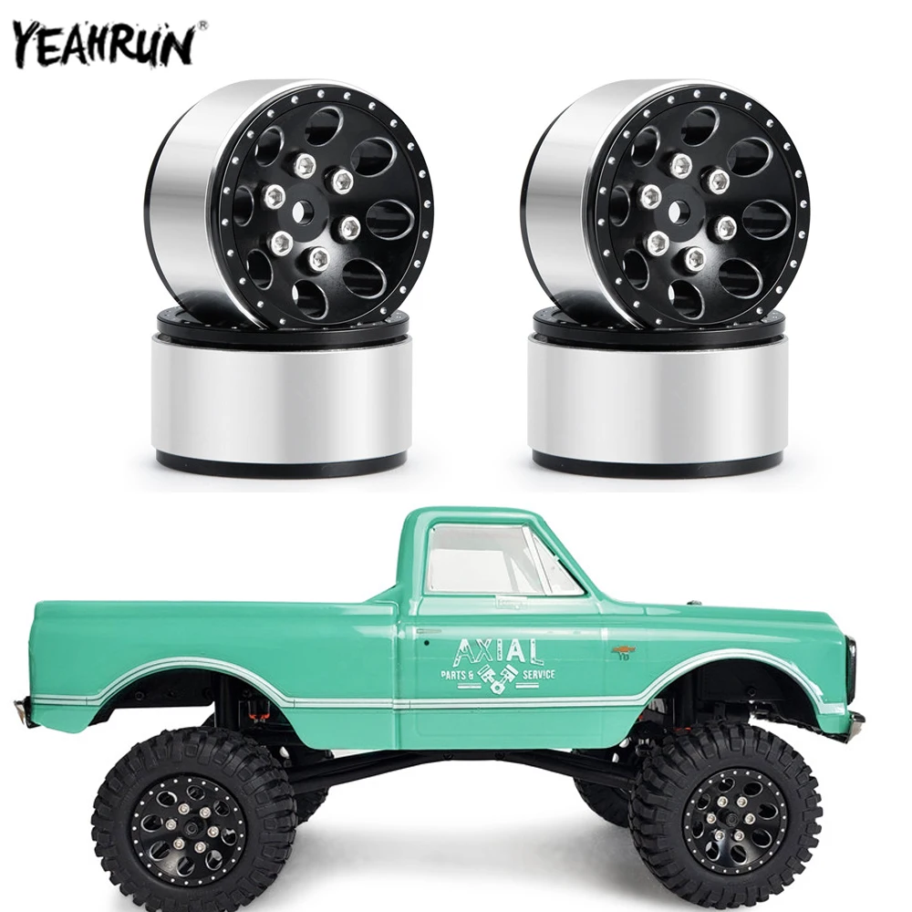 

YEAHRUN 4Pcs Aluminum Wheel Rims Beadlock Wheel Hub For 1/24 Axial SCX24 AXI00001 AXI00002 004 005 006 90081 RC Crawler Car