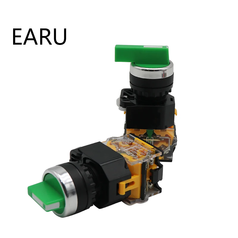 Фиксирующий переключатель моментальный 22 мм 2NO 3-позиционные поворотные