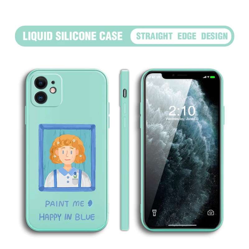 

Nohon Cases for iPhone X XR XS Max 6 6s 7 8 11 12 Pro Max Coque Luxury Square Edge Silicone Case Shockproof Back Cover