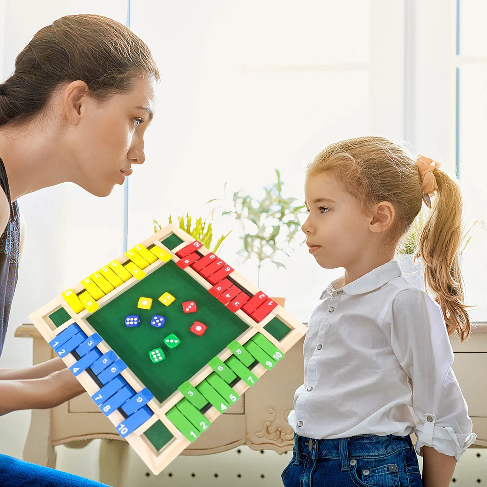 Традиционный четырехсторонний деревянный 10 цифровая доска игра в кости