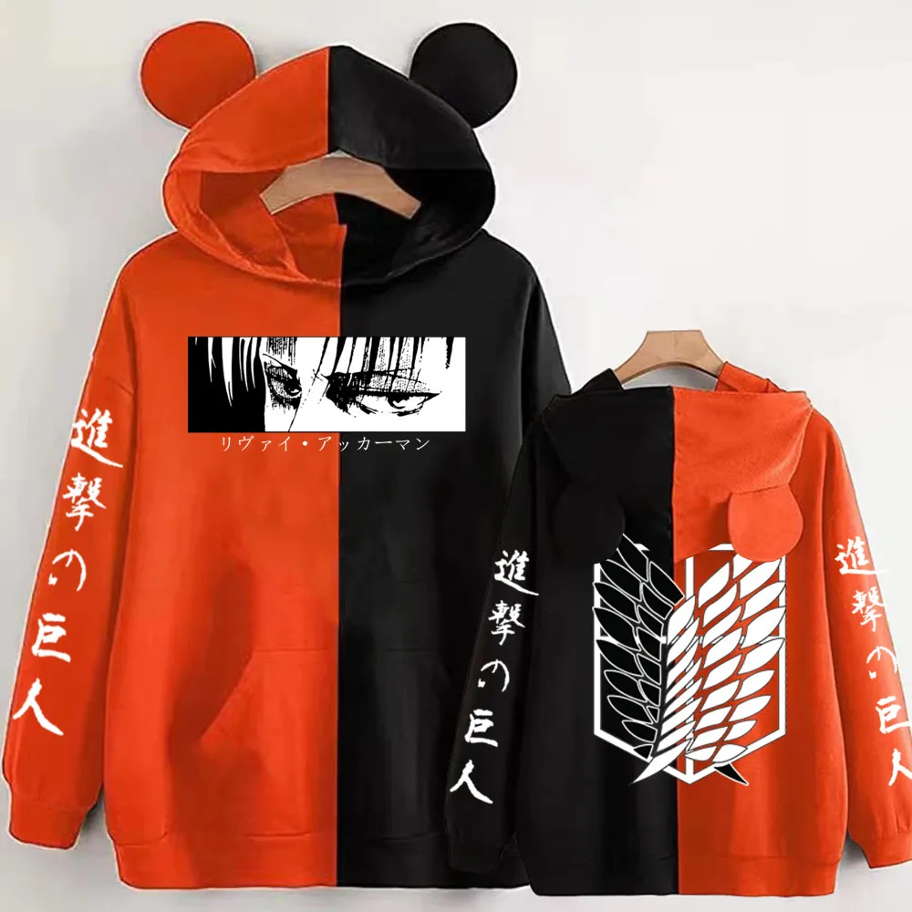 Рождественские толстовки с аниме атака на Титанов для мужчин кавайная уличная