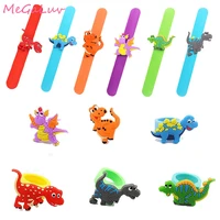 6pcsset dinosaur theme party toys dinosaur rubber bangle bracelet rings for kids gift birthday baby shower party decoration