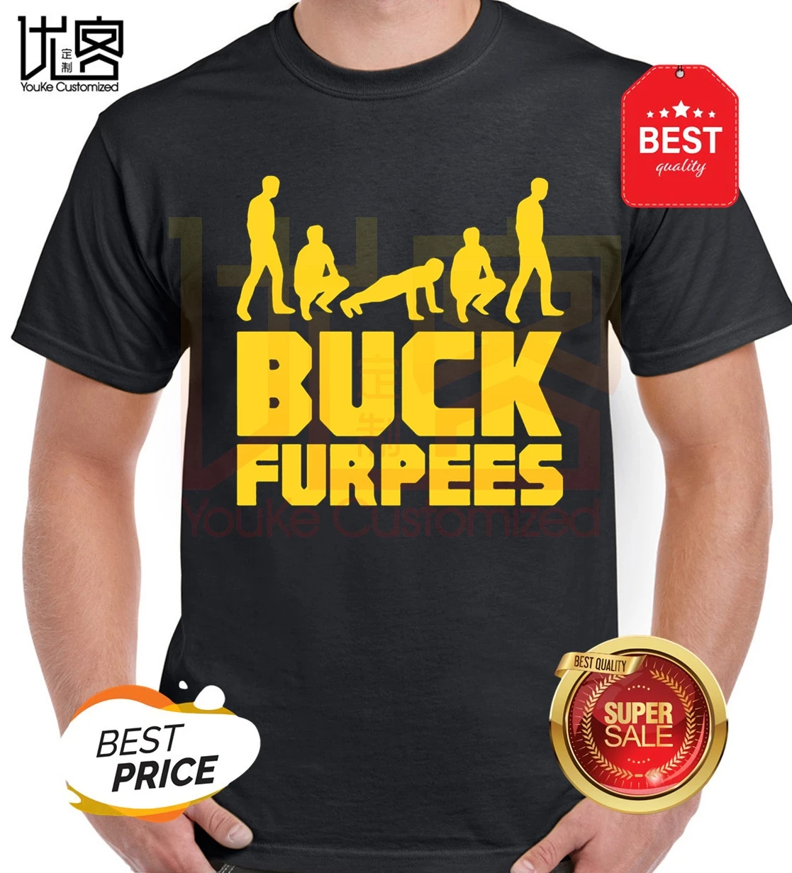 Buck Furpees Burpees Футболка с принтом для мужчин 2020 летняя новая мода 100% хлопок футболка