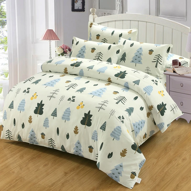 

Tree plant cartoon bedding set New style Home Textile Duvet Cover bed Sheet Pillow case for boy girl kid good quality