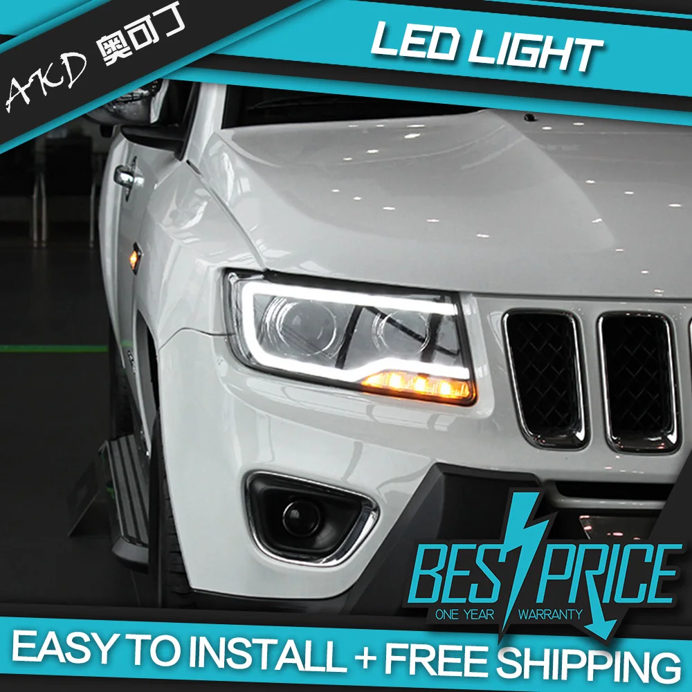 AKD тюнинг Автомобильные фары для Jeep Compass 2011 2016 светодиодные DRL ходовые огни
