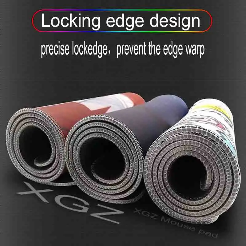 

DIY Custom Large RGB Mouse Pad Black Hem Computer Desk Speed Natural Rubber Non-slip XXL Decorate Your