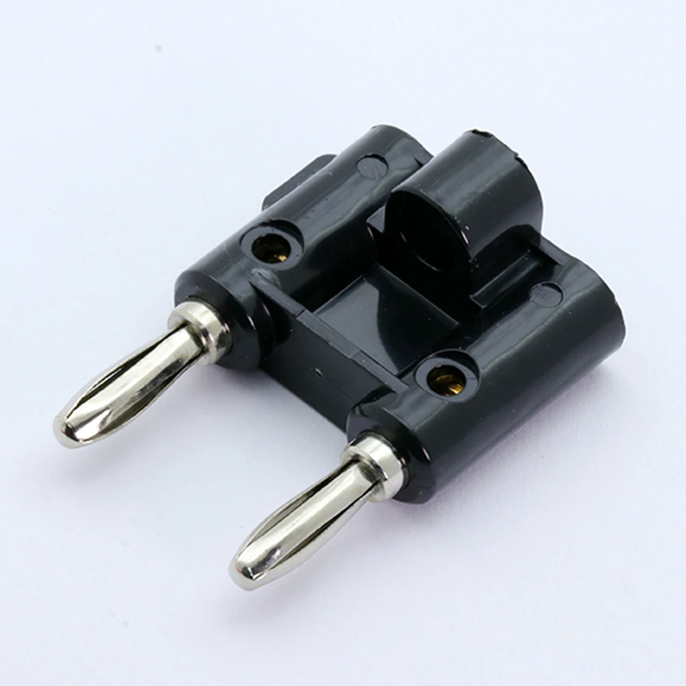 Nickel plated 2PCS black+red double dual head banana male plug connector with 4mm cable hole | Обустройство дома