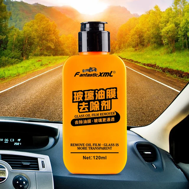 1pc 120ml +Sponges Glass Oil Film Remover Automotive Windshield Windshield  Cleaner Stain Remover Oil Film Cleaner
