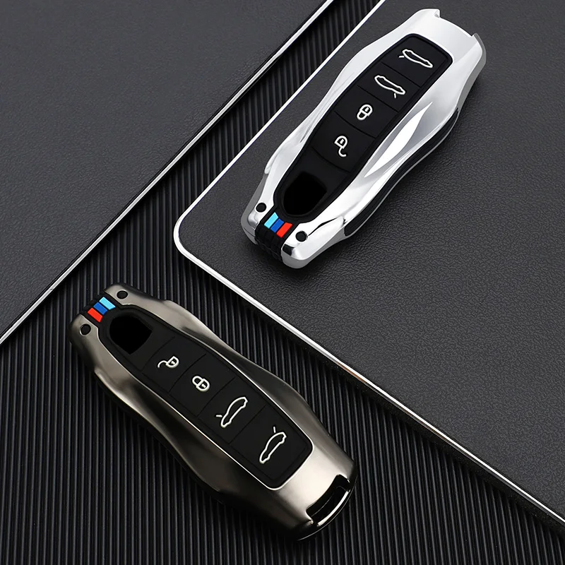 

Zinc Alloy Silica Gel Car Key Case Shell Buckle Luminous For Porsche Cayenne 718 911 958 987 996 997 Macan Panamera 924 944 Gt3