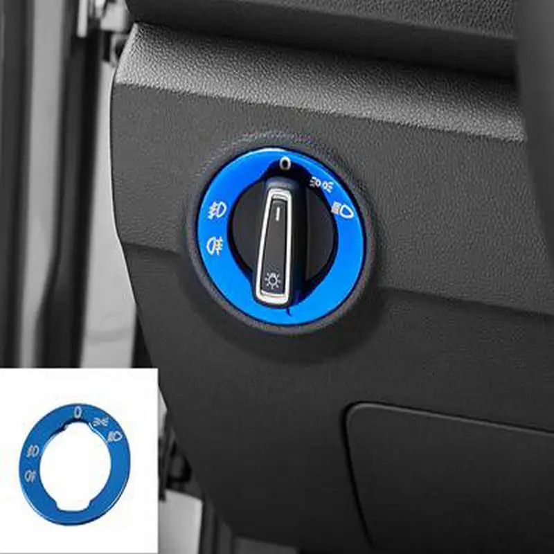 

SBTMY Stainless steel decorative ring for headlight switch knob for Volkswagen vw T-Roc TROC 2018 2019