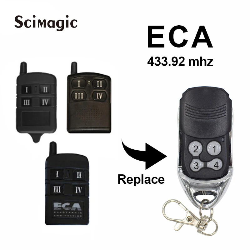 

For ECA 81CR 82CR 84CR ARC-6 Garage Door Remote Control 433.92MHz Rolling Code Opener Gate command keychain