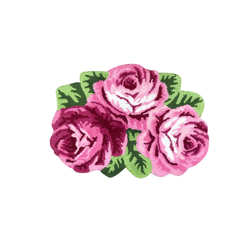 

Bedroom bedside carpet simple carpet modern corridor entrance floral plush carpet creative rose flower mat
