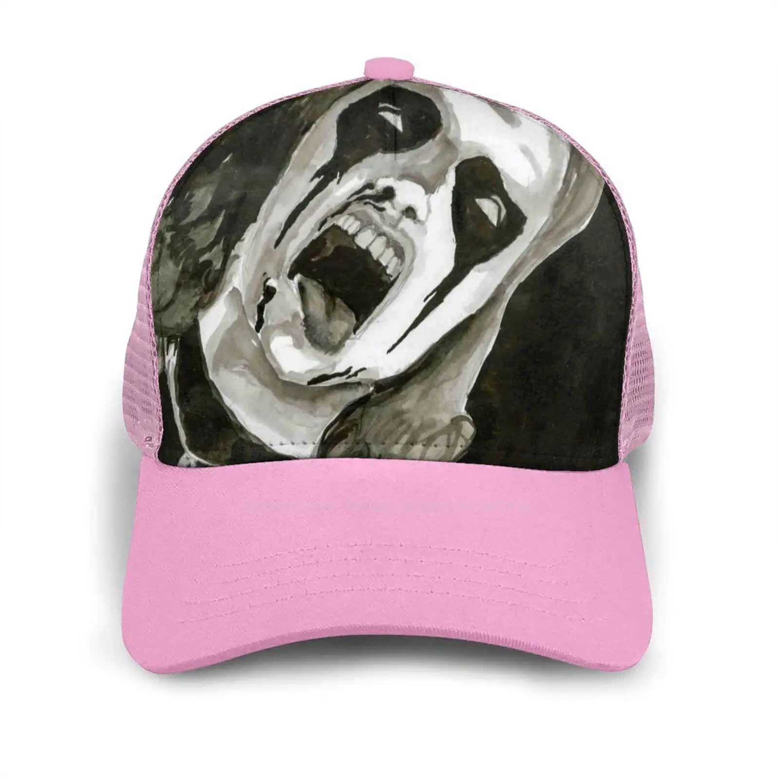 

Mayhem Dead Portrait. Curved Edge Mesh Baseball Cap Black Metal Metal Dead Mayhem Music Portrait Traditional Ink Watercolor