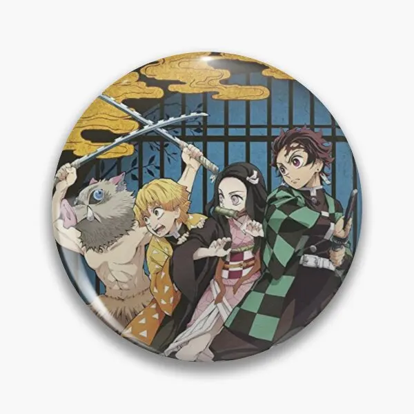 

Demon Slayer Kimetsu No Yaiba Customizable Soft Button Pin Lover Hat Metal Badge Funny Cartoon Women Jewelry Gift Clothes