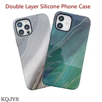 double layer shockproof marble pattern mobile phone case for iphone 11 12 pro max 11 12 pro case soft tpu silicone phone case