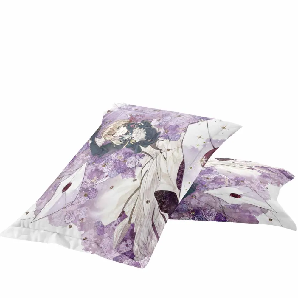 Комплект постельного белья в японском стиле аниме фиолетового цвета Evergarden