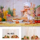 Фон для фотосъемки с изображением кухни помидор малышей торта разбитого маленького повара фон для фотосъемки детей портрет на день рождения