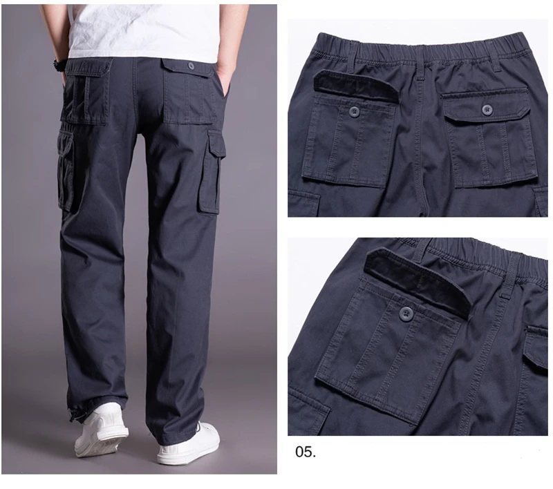 Брюки-карго мужские повседневные хлопковый комбинезон свободные тактические