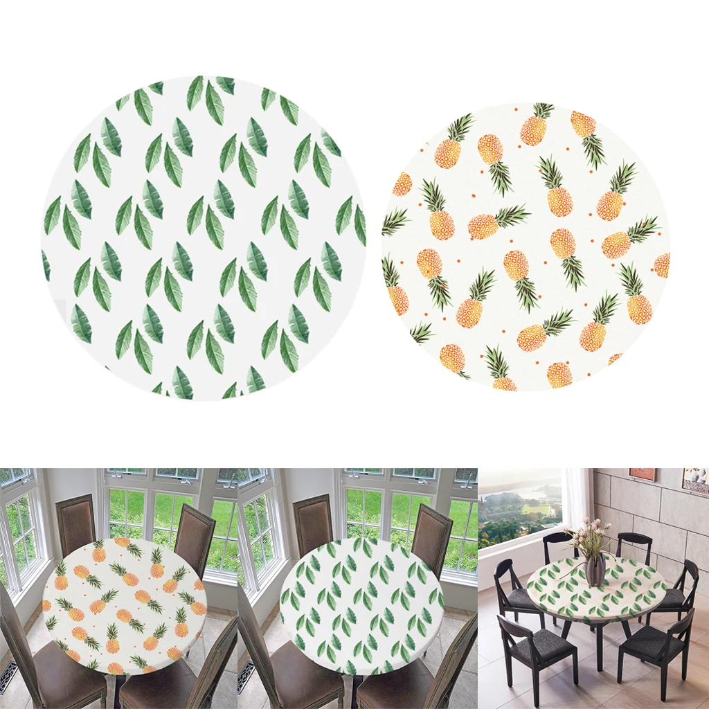 

2pcs Non-Slip Tablecloth Waterproof Round Table Cover Cloth Dinner 48'' 60''