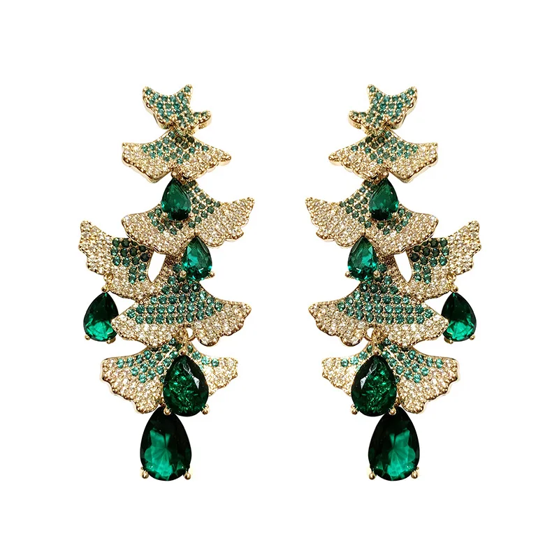 

Magic green Christmas tree ladies fashion new earrings