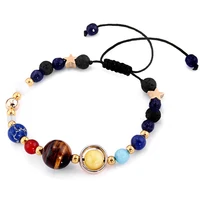 star of the eight planets in the galaxy solar system natural stone beads bracelet girl birthday party jewelry gift
