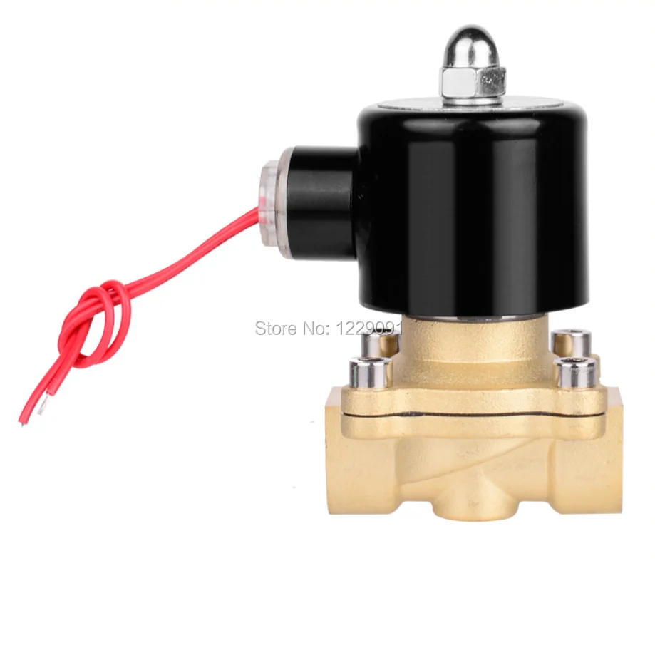 

2W Normally closed brass solenoid valve 1-1/4" 1-1/2" 2" solenoid water inlet valve 12V 24V 220V 110V 380v for Water Air