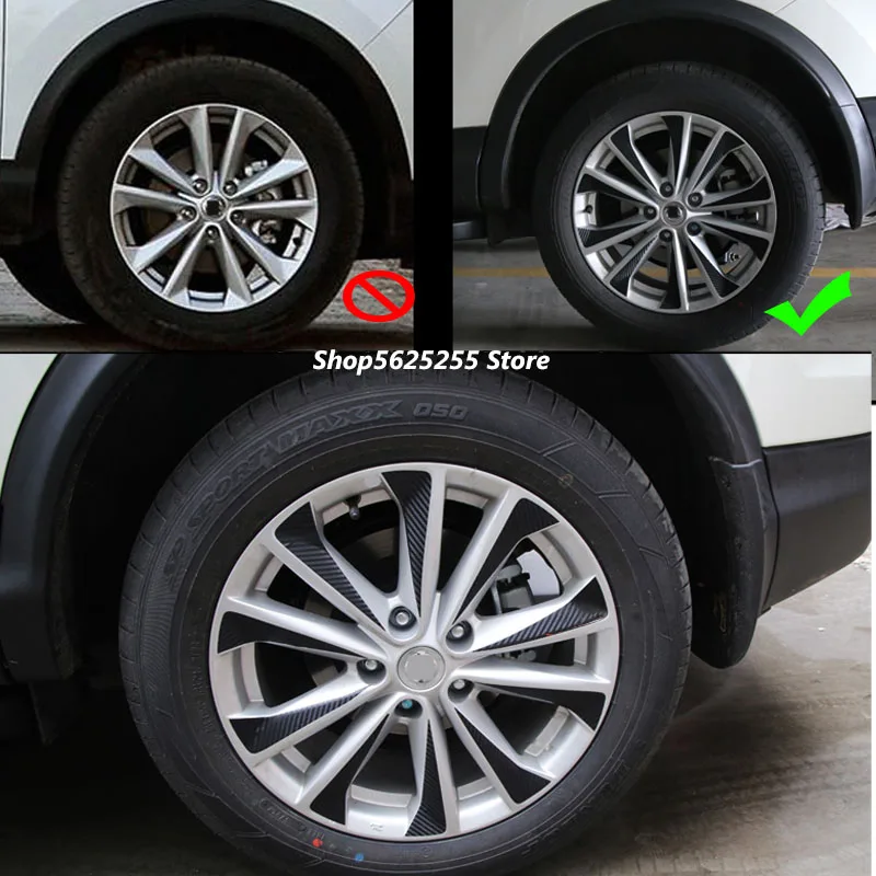 

For Nissan Qashqai J11 2015 2018 2020 2021 Accessories Wheel Hub Carbon Fiber Stickers Modification Auto Wheel Protective Film