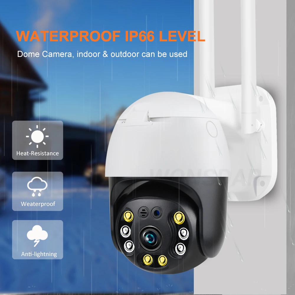 

5MP Security IP Camera WIFI Auto Tracking 1080P HD Outdoor PTZ Camera Human Alarm Speed Dome Surveillance Two Way Audio H.265