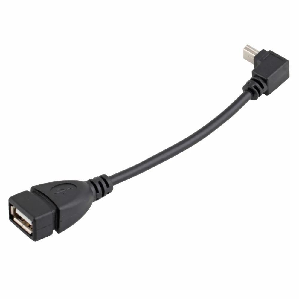 Черный портативный дизайн Высокое качество USB A женский мини 5P USB B Мужской адаптер преобразования OTG кабель вверх