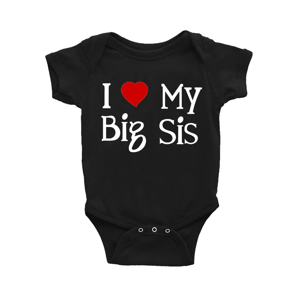 Camisetas de la familia "I Love My Sis" I Love My Bro Brother "y bodys para beb&eacute;s, playeras familiares a juego, env&iacute;o directo-4