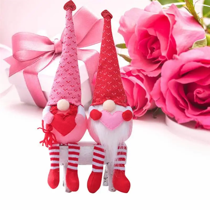 

Valentine'S Day Dwarf Rudolph Plush Toy Faceless Doll Creative LED Light Home Decoration Romantic Fashion Ornaments
