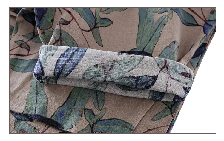 

Fashion Summer Printed Cotton Linen Harem Pants Women Clothing Casual High Waist Calf-Length Loose Trousers Female Streetwear
