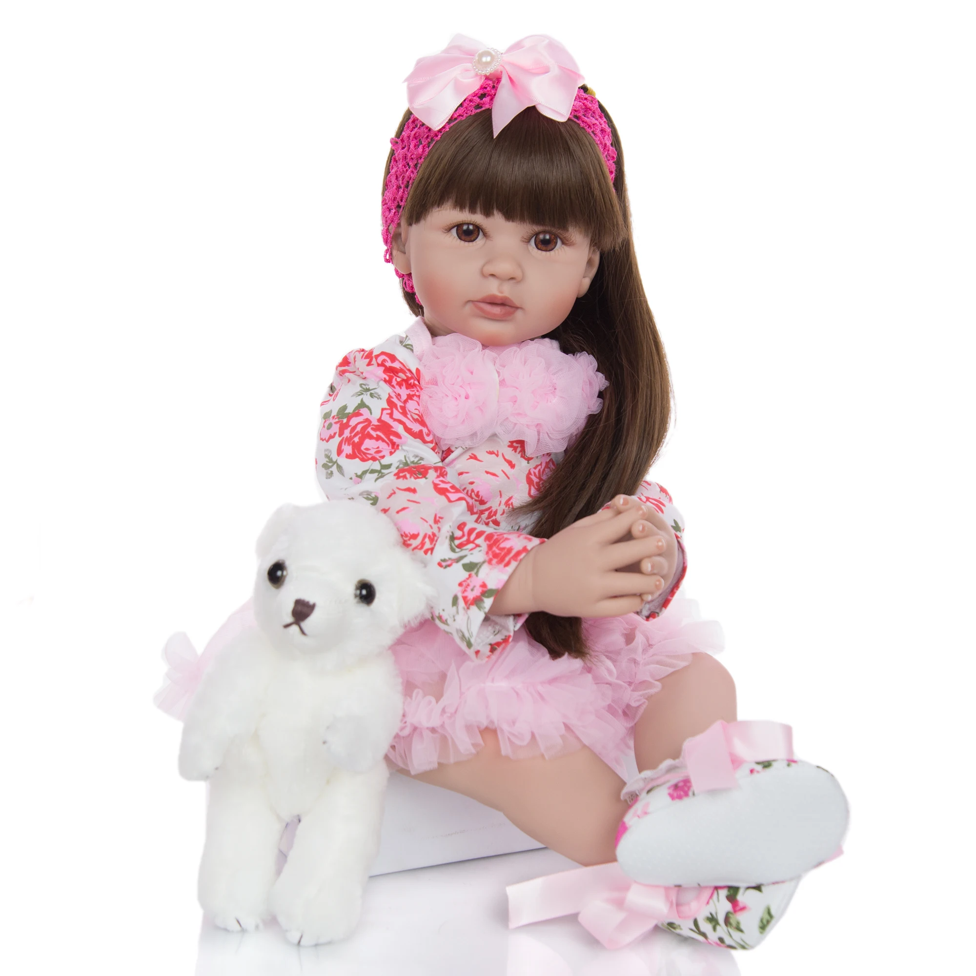 KEIUMI мода 24 дюйма Reborn Baby Dolls 60 см силиконовый виниловый младенец получивший новую жизнь реалистичная модель принцессы с 2 комплектами одежды
