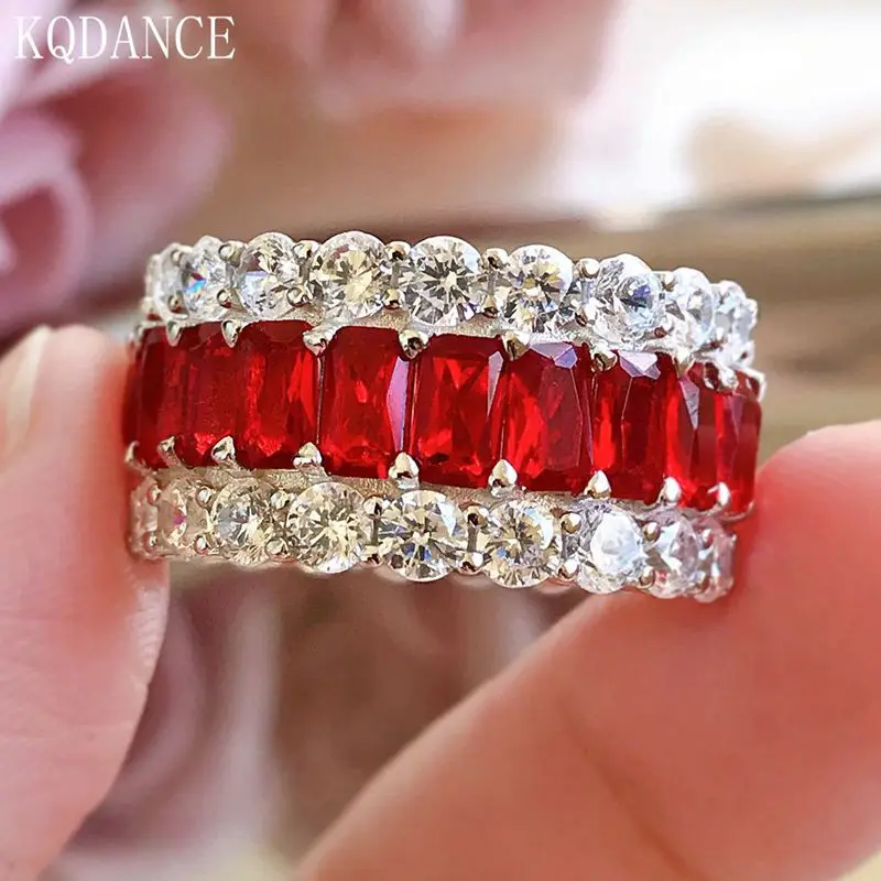 

Кольцо женский 925 серебро с красным камнем, кольца для свадьбы, помолвки, подарки для женщин, хорошая бижутерия ювелирные изделия по оптовым ...