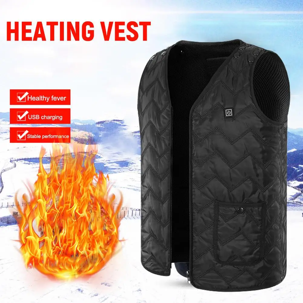 Мужской уличный жилет с инфракрасным подогревом и USB зимняя гибкая электрическая