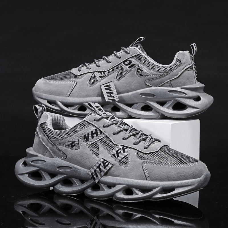 

Men's Platform Sneakers Gray Men Casual Shoes Autumn Soft Comfortable Vulcanized Shoes Man Zapatillas Hombre 2021 Hot Sale