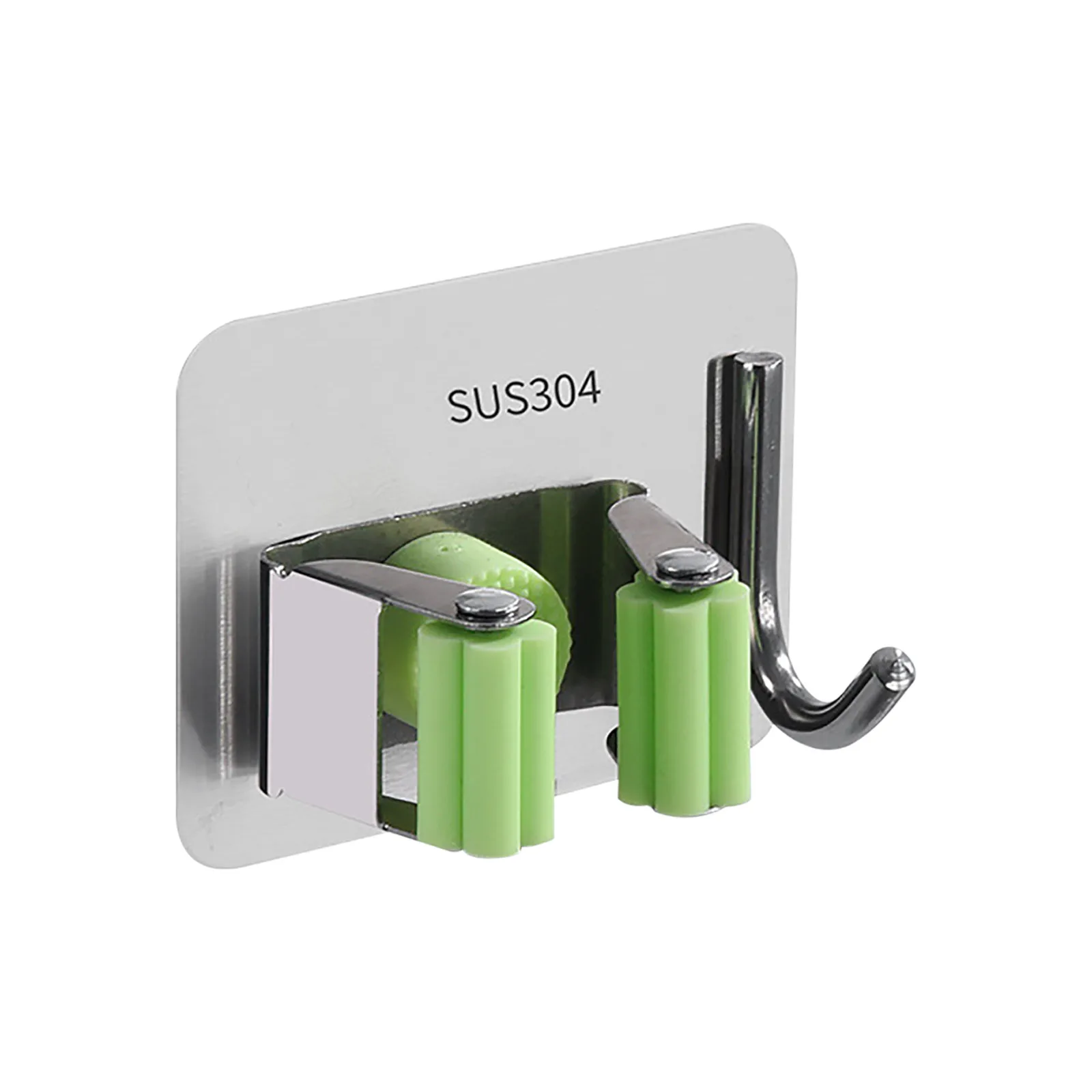 

Wall Mounted Mop Organizer Holder Stainless Steel Mop Clip Hook Free Punching Toilet Storage Artifact Rack Brush Broom Hanger