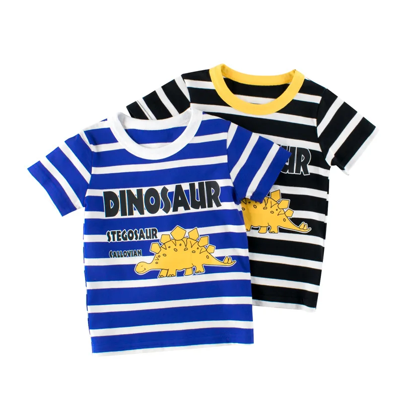 

2021 Boy two color Short Sleeve Top Kids Dinosaur Clothing Suitable For Children Aged 2-7 Oversized T-Shirt Baby Tshirt