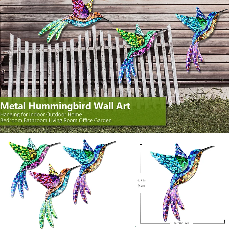 

Металлическая стена Колибри Декор красивые винтажные скульптуры орнамент для дома патио сада B88