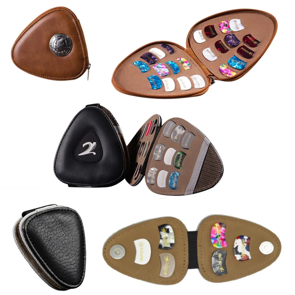 

Кожаный держатель для гитары 6/20/22 шт., бумажник, Электрический плектр для акустической гитары 0,46 0,71 мм, Микс-форма, треугольник, квадратный