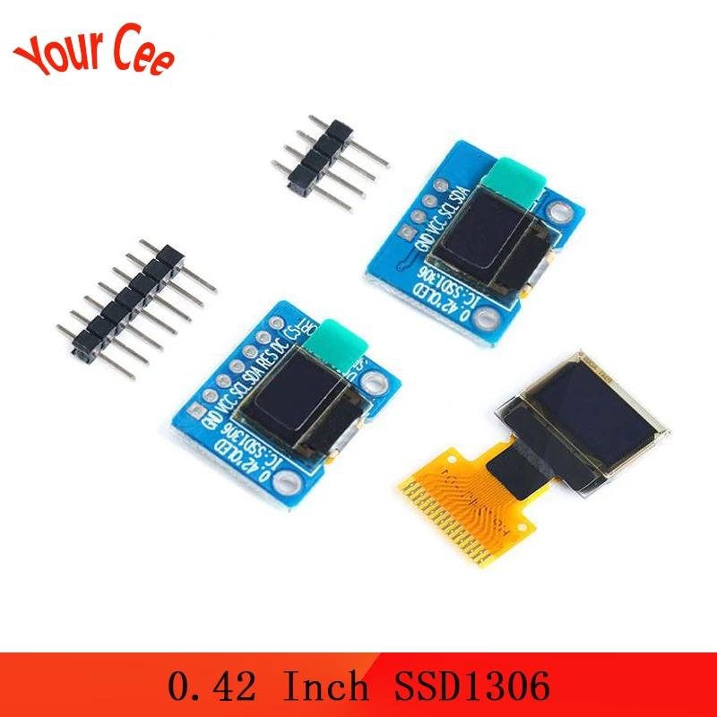 OLED дисплей SSD1306 0 42 дюйма ЖК модуль с белым интерфейсом IIC/SPI дисплея 72*40