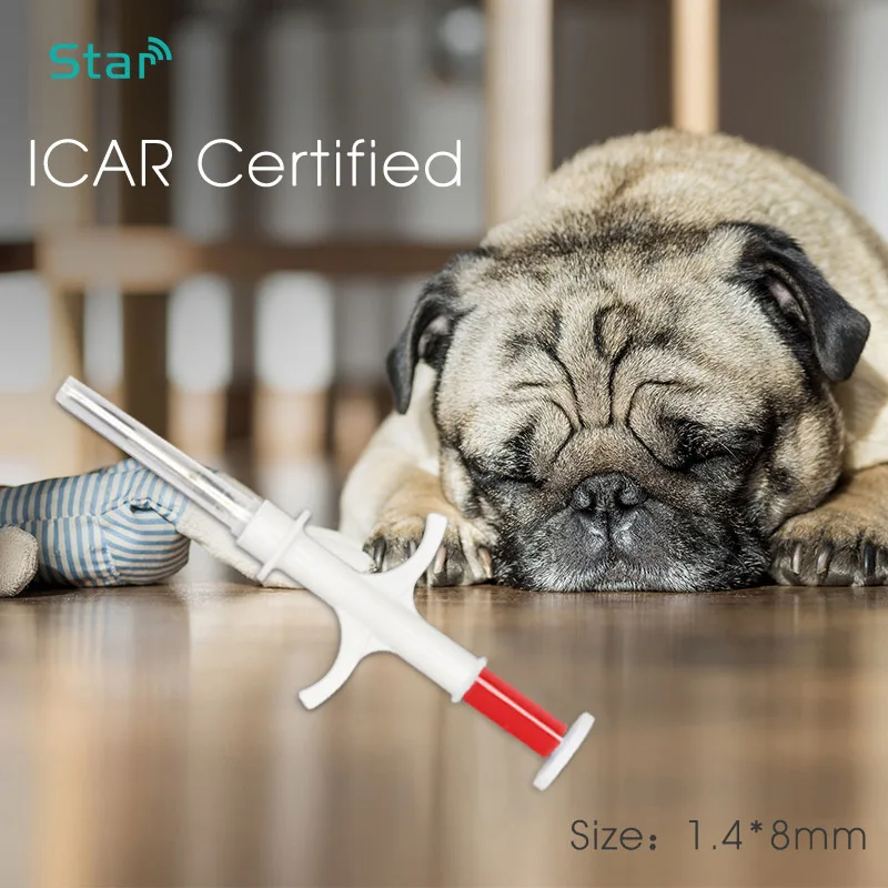 Пластиковый инжектор для собак бирка домашних животных 1 4*8 мм со стеклянным