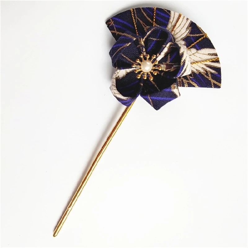 1 шт. палочка для волос с принтом сакуры в форме веера кимоно Hanfu украшение