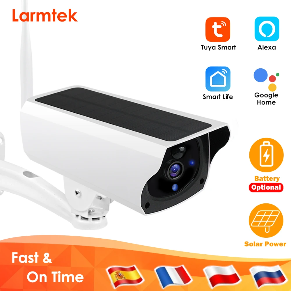 Tuya ip-камера на солнечной батарейке открытом воздухе Wi-Fi 1080P HD проектор для