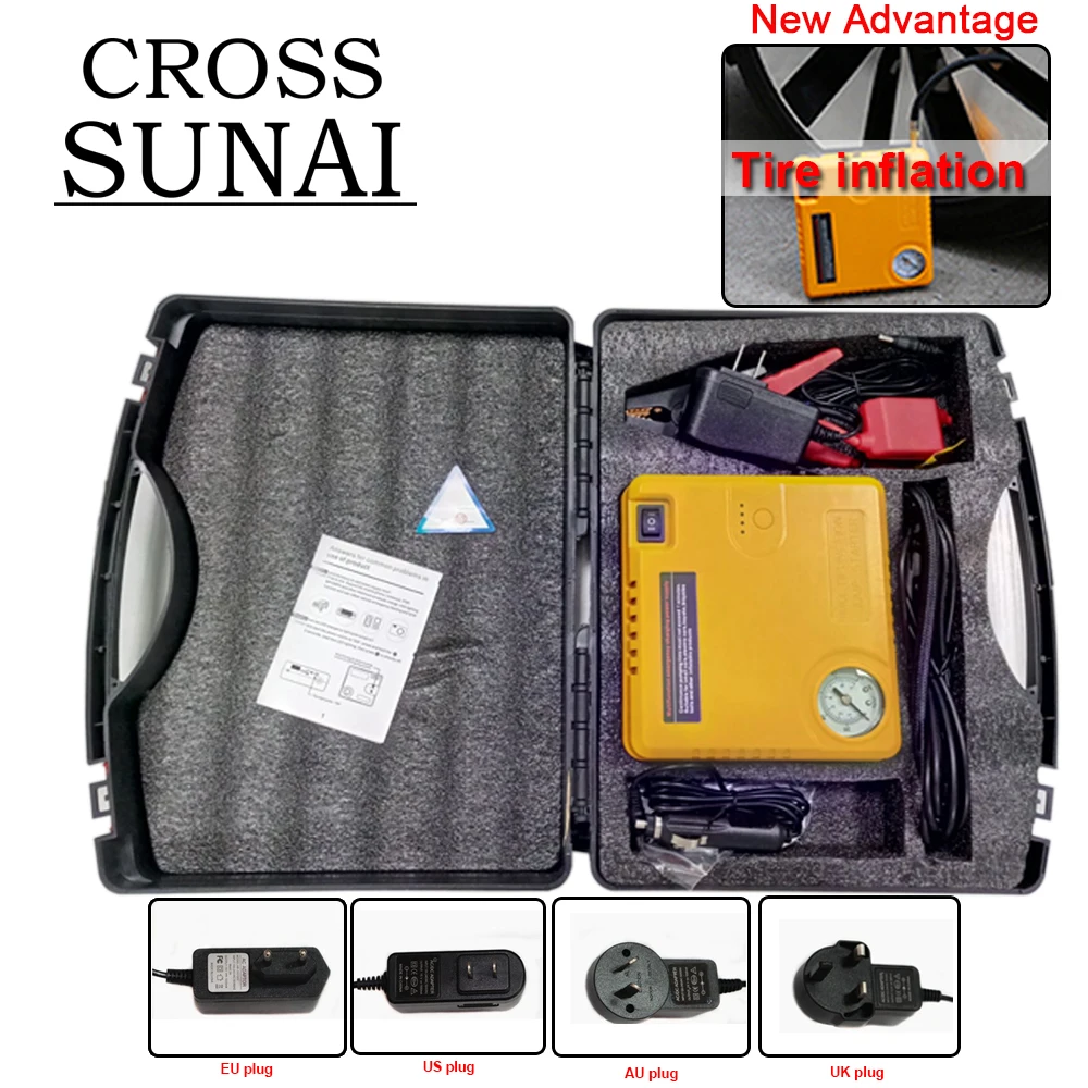 Портативный автомобильный стартер Power Bank с воздушным насосом