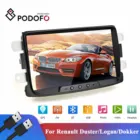Автомагнитола Podofo 2din на Android, мультимедийный проигрыватель с GPS Навигатором, стереоприемником Mirrorlink для Renault DusterLoganDokker, 8 дюймов